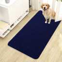 OLANLY Dog Door Mat for Muddy Paws 44x24, Absorbs Moisture and Dirt, Absorbent Non-Slip Washable Doormat, Quick Dry Chenille Mud Mat for Dogs, Entry Indoor Entryway Carpet for Inside Floor, Navy Blue