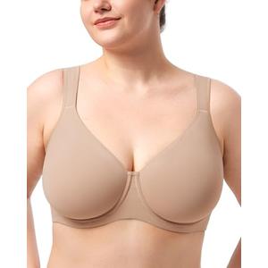 HSIA Bras for Women Minimizer Full Coverage, Plus Size T Shirt Unlined Underwire Smooth Bra, Seamless Cups Joan Ultimate Soft, Size 38DD