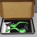 Short Brake Clutch Levers for Ninja650R Ninja 650 R ER6F ER6N 2009-2016,Ninja400R 2011, Compatible with Versys650cc 2009-2014 Shorty Black Motorcycle levers-Green