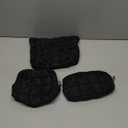 3 Pcs Puffy Makeup Bag Quilted Cosmetic Pouch for Women Cute Checkered Travel Toiletry Bag Puffer Makeup Organizer Purse Pouch Preppy Pencil Case with Zipper(Black)