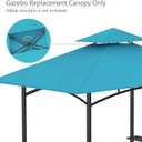Grill Gazebo Replacement Canopy Top Only - 5' x 8' Outdoor BBQ Gazebo Canopy Roof, Waterproof Double Tiered Shelter Cover Fit for Model L-GG001PST-F