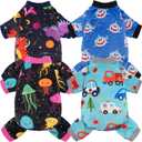 4 Pack Dog Pajamas Soft Lightweight Dog Recovery Suit Onesie Clothes for Small Medium Female Pet Boys Girls Dogs (S (Back: 7",Chest: 11.8", 2.5-5lbs))