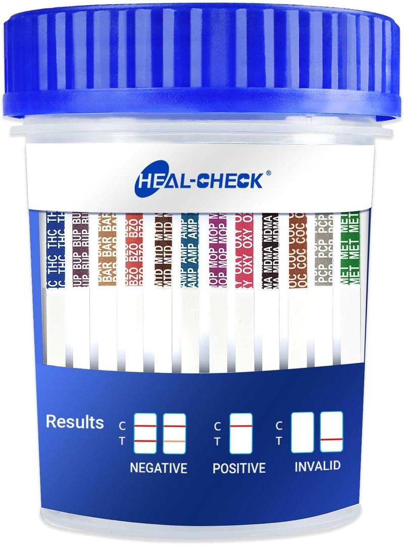 6 Pack Multi Drug Urine Test Cup 12 Panel with Temperature Strip,Testing 12 Different Drugs,Instant Multi Panel Drug Screening Test Kit