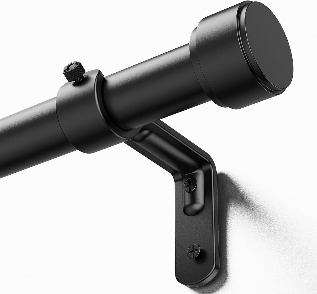 YaFex Heavy Duty Curtain Rods 60-120 Inch, Upgraded 1 Inch 2X Longer Rod Sections, 30" Extra Long Adjustable Range Curtain Rod for Windows for Living Room, Bedroom Modern Design & Easy Installation