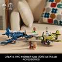 WW2 Military Plane Building Sets Compatible with Lego, Create US F4U & UK Spitfire Fighter Jet Models Toys, Great Army Airplane Aircraft Gifts for Boys Kids