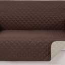 Reversible Loveseat Sofa Covers Couch Cover Furniture Protector(Loveseat,Chocolate/Beige) (Loveseat-Oversized(54"))