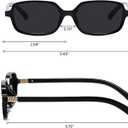 Retro Rectangle Sunglasses for Women Trendy Vintage Cool Rectangular Shades Fashion Small Square Frame
