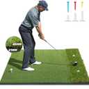 Premium Dual-Turf Golf Mat: 5x4ft, 6x4ft, 21mm to 50mm Thickened Base for Backyard, Driving Range, Indoor & Outdoor Practice Hitting, Swing & Chipping, Ideal Gifts for Men Dad Husband