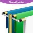 Fotoumgl 12x10ft Three Crossbar Heavy Duty Pipe and Drape Stand Kit, Gold