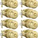 goldenwarm Gold Door Knobs Interior, 8 Pack Privacy Door Knobs Keyless Door Lock for Bedroom Bathroom Brushed Gold Door Knob Handles