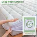 Cooling Mattress Topper Queen Extra Soft Pillow Top Mattress Pad, Breathable Viscose Made from Bamboo Mattress Protector for Back Pain Relief, Deep Pocket Cover Fits 821 Inch