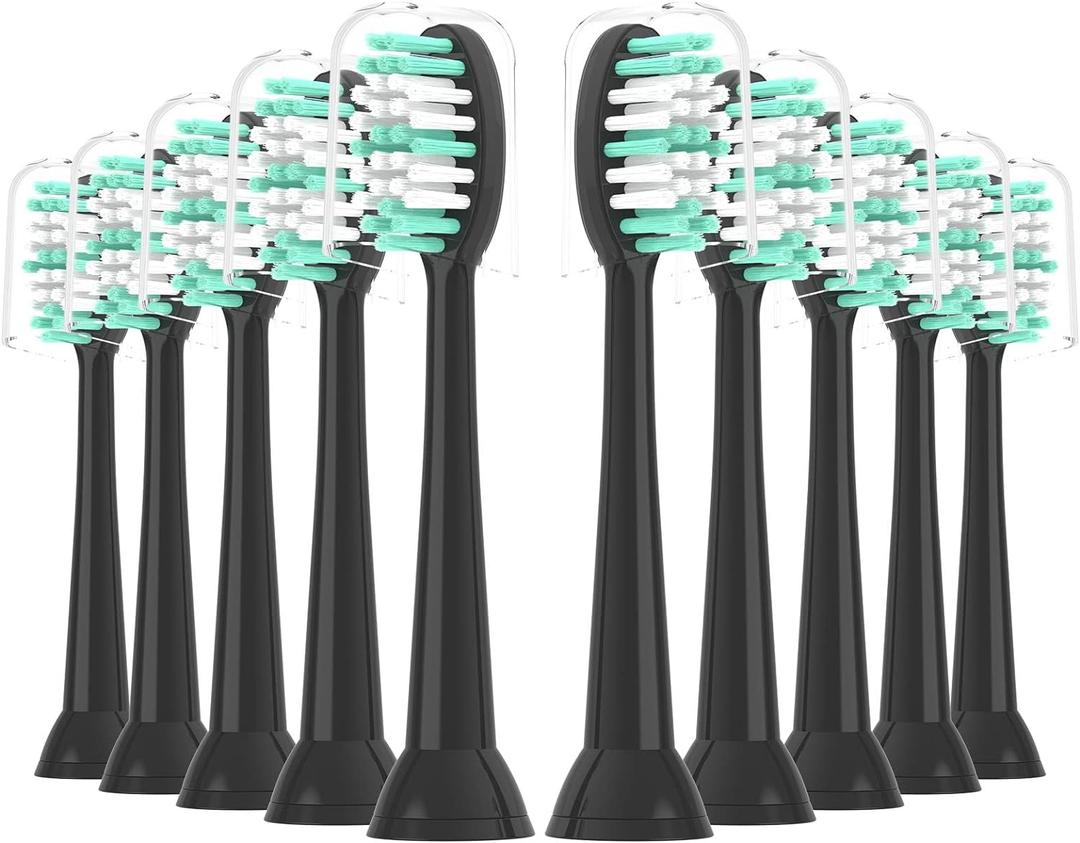 Replacement Toothbrush Heads 10 Pack for AquaSonic Black Series and Vibe Series Electric Toothbrush