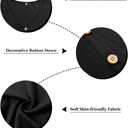 RITERA Plus Size Tops for Women Long Sleeve Button Down Shirts Casual Fall V Neck Blouses XL-5XL (Black)