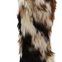 FancyQueen Faux Fur Boots for Women Knee High Furry Heel Boots Fashion Pointed Toe Snow Winter Boot Warm Women Boot (8, White)