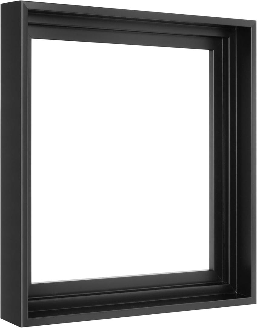 MCS Canvas Float Frames 12x12 Frame, Black Square for Finished Canvases, Vertical & Horizontal Wall for Canvas Paintings (1-Pack)
