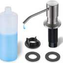 Built in Soap Dispenser for Kitchen Sink WEWE, Stainless Steel Brushed Nickel in Counter soap Dispenser Refill from The Top 10oz Large Liquid Bottle