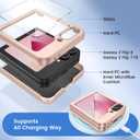 Ruky for Galaxy Z Flip 6 Case, Hard PC Ultra Slim Shockproof Protective Cover, Support Wireless Charging Full Body Drop Protection Case for Samsung Galaxy Z Flip 6,Dark Gold