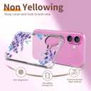 for iPhone 16 Plus Case,[3 in 1] with Screen Protector & Camera Lens Protector, Flower Pattern Design,Clear Soft Shockproof Slim Floral Phone Cover for Women Girls 2024 6.7" (Lavender/Purple)