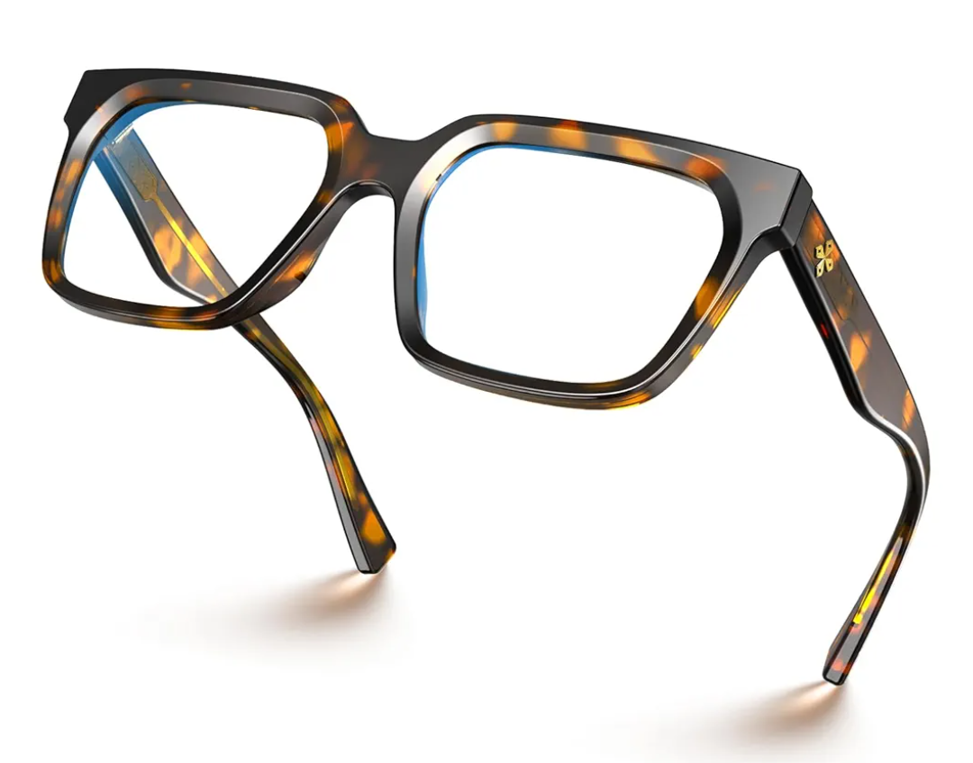 VISOONE Rectangle TR90 Blue Light Blocking Glasses Computer Eyewear with Preppy Look for Women and Men Cougar