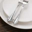 KEAWELL Pearl Edge 4-Piece Premium Fork Set, 18/10 Stainless Steel, Fine Silverware with Mirror Finish, Dishwasher Safe (4, 8" Dinner Forks)