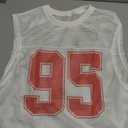 Milumia Men's Jersey Shirt Number Graphic Mesh Tank Top Football Sleeveless Crop Tops White Medium