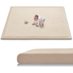 RONGFA Baby Play Mat for Floor,1.3" Thick Elasti-Foam Playpen Mat for Tummy Time, Easy Care with Non-Slip Cushioned for Infant,Kids and Toddler Crawling