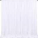 White Backdrop Curtain Party Decorations: 4 Pcs 5ft x 8ft White Polyester Drapes - Wedding Birthday Background