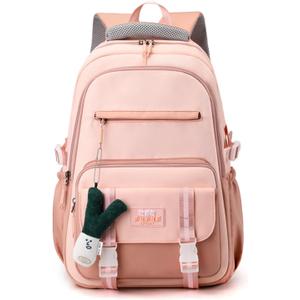 Kawaii Backpack with Cute Accessories Pendant Travel Bag Large Outdoor Waterproof Casual Daypack Women Men (Pink)