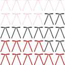 Heclia 30 Pcs Bow Cupcake Toppers Birthday Bowknot Ribbons Coquette Etiquette Cupcake Picks Red Black Pink Cake Toppers Themed Party Decorations for Wedding Bridal Shower Anniversary Party Supplies