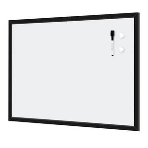 Amazon Basics Magnetic Dry Erase Whiteboard, 35"W x 23"H, Black Wooden Frame