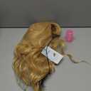 Blonde Wigs for Women Blonde Wig with Bangs Long Wavy Curly Wigs Natural Looking Synthetic Heat Resistant Fiber Wig for Daily Party Use (20 inch)