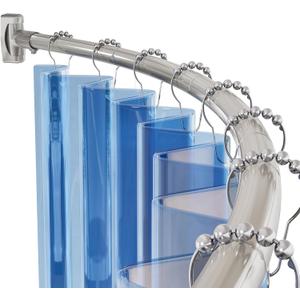 AmazerBath 20-84 Inches Arched Curved Shower Curtain Rod, Heavy Duty Shower Rod Rust Proof Bathroom Curtain Rod, Adjustable Telescoping Design Easy Segmented Installation, Need to Drill, Nickel
