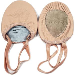 DANCEYOU Pirouette Lyrical Leather Half Sole Ballet Jazz Contemporary Practice Turning Dance Shoes Girls Women Boy Men S