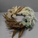 24" Fall Wreath for Front Door, Handcrafted with Faux Eucalyptus Wheat Corn Husk, Fall Decor for Home Front Door Wall Window, Farmhouse Autumn Harvest Wreath