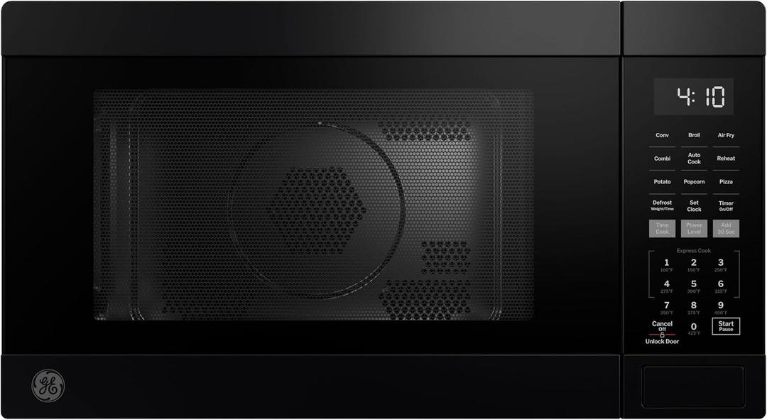 GE 4-in-1 Air Fry Countertop Microwave Oven, 1050 Watt, 1.0 Cu. Ft., Black