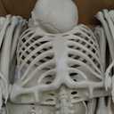 5.4Ft Halloween Skeleton - Life Size Skeleton with Glowing Eyes Scary Creepy Sound Movable Joints Full Size Posable Skeleton Decor Halloween Decorations Outdoor Indoor