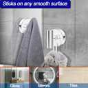Bntuk Suction Cup Hooks, Shower Hooks for Inside Shower Removable Towel Hooks for Bathroom Window Glass Mirror Tile, Bath Robe Looafh Hook for Hanging Waterproof & Rustproof, Chrome (2 Pack)