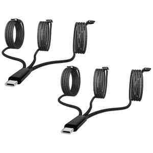 7 x USB-C Charging Cable, 2pack 4 ft 3-in-1 USB C to 3 x USB C Cable, Multi Charging for iPhone 15/15 Pro/15 Pro Max/15 Plus,Samsung S24/S23/S22/S21, Google, Amazon, Andriod,Carplay