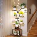 9 Tiered Plant Stand Indoor with Grow Light, Tall Plant Shelf with Removable Wheels for Multiple Plants , 62" Metal Corner Plant Shelves, Corner Flower Display Stand for Living Room, Garden, Patio