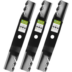 M145476 48-Inch Mower Deck Mulching Blade for John Deere X300 Z355R 3 pack blades M127673 M127500 UC22009 16.93" length X320 X350 Z425 0.81" Circle Center Hole