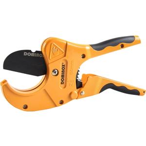 DOMINOX PVC Pipe Cutter, Cuts up to 2-1/2" PEX, PVC, PPR, Plastic Hoses& Plumbing Pipes,Ratchet PVC Cutter Tool with SK5 Blade and Aluminum Alloy Body