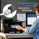 Long Slim 20ft Type2.0 Printer Wire, Type A to Type B Wire High Speed Type 2.0 A to B Wire Scanner Printer Cord to Computer for HP Canon Brother Dell Epson OD2.8MM