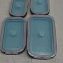 VIGIND Set of 4 Collapsible Foldable Silicone Food Storage Containers, Ktichen Collapsible Storage Bowls with Airtight Plastic Lids for Leftover, Silicone Lunch Box-Microwave, Dishwasher, Freezer Safe