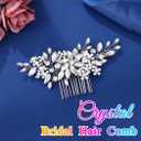 CASDRE Crystal Wedding Hair Comb Silver Rhinestone Bridal Hair Accessories Pearl Hair Pieces for Women and Brides (Silver)
