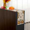 Thanksgiving Table Runner Fall Pumpkin Maple Leaves Table Runner Washable Non-Slip Heatproof Woven Seasonal Dining Table Decoration 12 x 70 Inch (Light Yellow4)