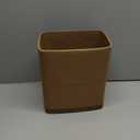 Polytree Bathroom Trash Can 1.8 Gallon(7 Liter) Small Kitchen Garbage Can,Decor Wastebasket for Bedroom Office,Brown Resin-Imitated Leather Effect