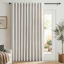 100% Blackout Shield Linen Blackout Curtains for Bedroom 96 Inches Long, Back Tab/Rod Pocket Living Room Drapes, Thermal Insulated Blackout Curtains 1 Panel Set, 100" W x 96" L, Beige. Set of 2