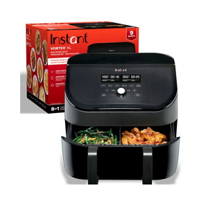 Instant Pot VersaZone 9QT Air Fryer,8-in-1 Functions with EvenCrisp Technology, Crisps,Broils, Bakes,Roasts, Dehydrates,Reheats at Same or Different Temperature, from the Makers of Instant Pot, Black