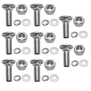 8 Set Front Rear Bumper Bolt Kit, 7/16-14x1-1/4 Galvanizing Round Head Carriage Bolts with Hex Nuts and Lock Washers Compatible with Ford Long Carriage