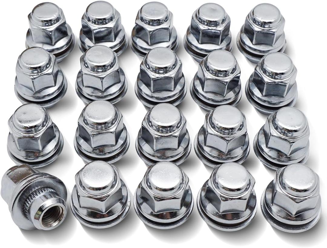 20PCS M12x1.5 Lug Nuts - 13/16" 21mm Hex - Chrome Factory Style Wheel Nut for Lexus ES350 RX350 IS300 CT200h HS250h GS450h GS450, Toyota Camry Corolla Avalon Highlander Prius Sienna 611-211 611-117